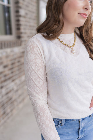 Morning Dew Daisy Mesh Top - barndoorboutiquetn