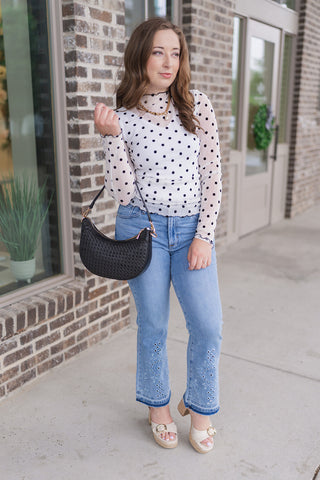 Midnight in Paris Mesh Top - barndoorboutiquetn