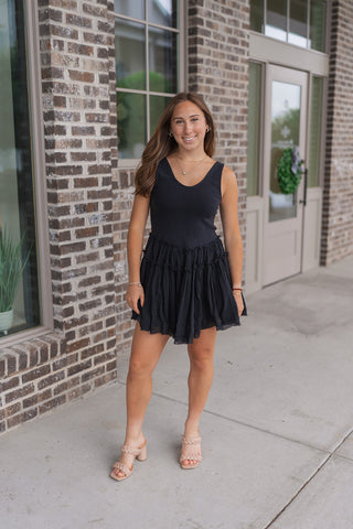 Eclipse Tiered Mini Dress - barndoorboutiquetn