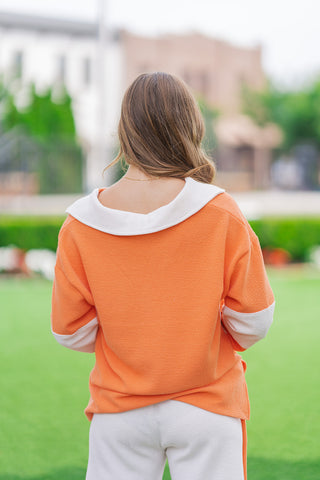 Creamsicle Cloud Polo Sweater - barndoorboutiquetn