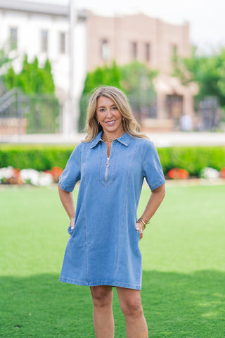 Pacific Coast Denim Dress - barndoorboutiquetn