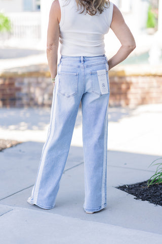 Sideline Chic Relaxed Denim Pants - barndoorboutiquetn