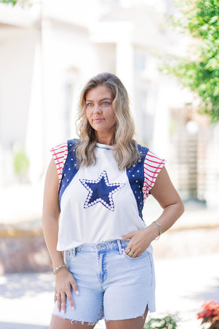Star-Spangled Blooms Tee - barndoorboutiquetn