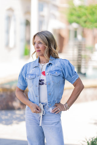 Southern Belle Puff Sleeve Jacket - barndoorboutiquetn