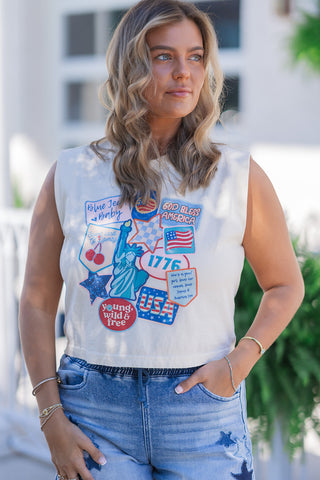 Nostalgic Americana Muscle Tank - barndoorboutiquetn