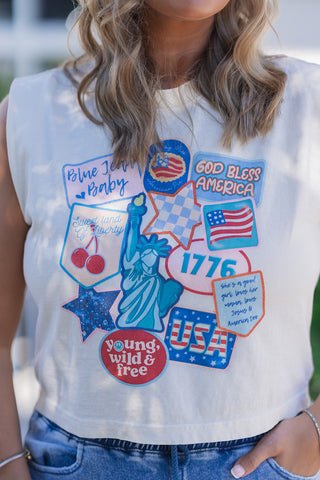 Nostalgic Americana Muscle Tank - barndoorboutiquetn