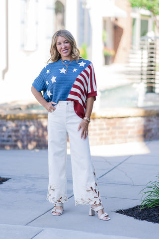 Summer Sparkler Cropped Sweater - barndoorboutiquetn