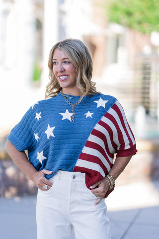 Summer Sparkler Cropped Sweater - barndoorboutiquetn
