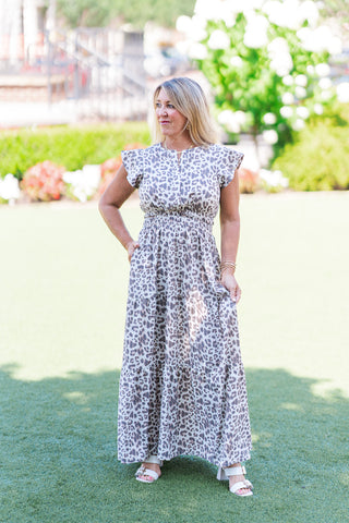 Leopard Luxe Tiered Dress - barndoorboutiquetn