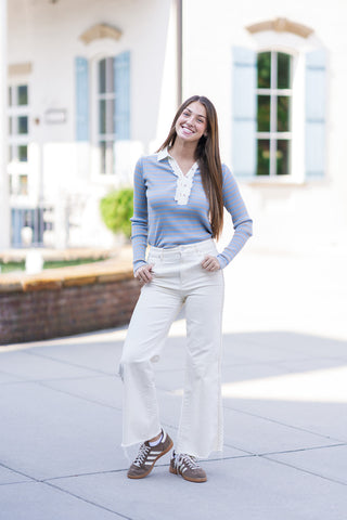 Vintage Varsity Henley Top - barndoorboutiquetn