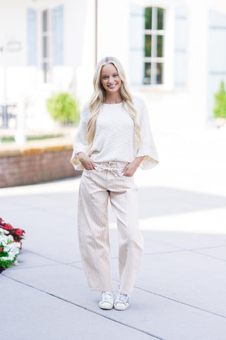 Vanilla Cloud Ribbed Sweater - barndoorboutiquetn