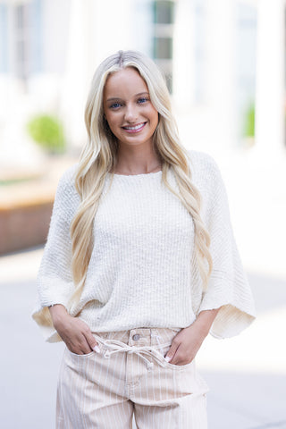 Vanilla Cloud Ribbed Sweater - barndoorboutiquetn