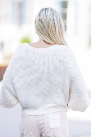 Vanilla Cloud Ribbed Sweater - barndoorboutiquetn
