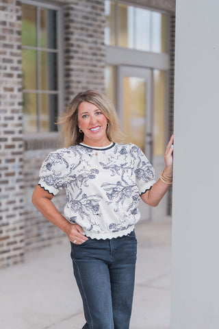 Fine Lines Blouse - barndoorboutiquetn