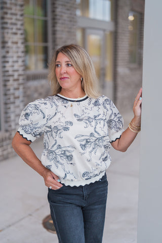 Fine Lines Blouse - barndoorboutiquetn