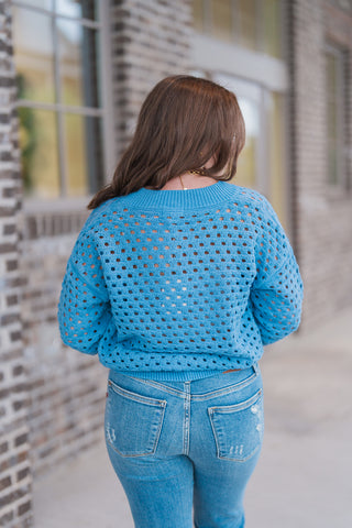 Bluebonnet Zip-Up Cardi - barndoorboutiquetn