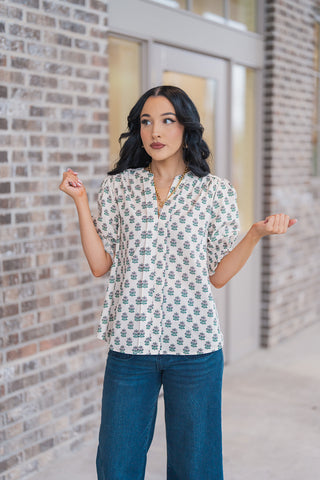 Flower Patch Blouse - barndoorboutiquetn