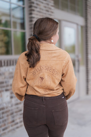 Thelma Suede Button Down - barndoorboutiquetn