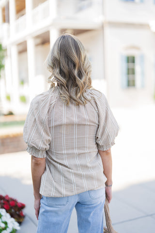 Harvest Gingham Puff-Sleeve Top - barndoorboutiquetn