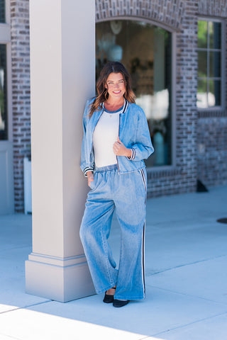 Globe Trotter Denim Jacket - barndoorboutiquetn