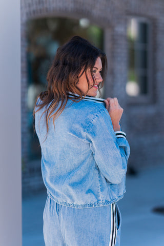 Globe Trotter Denim Jacket - barndoorboutiquetn