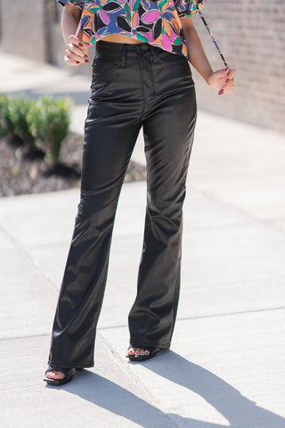 Judy Blue Jet Faux Leather Pants - barndoorboutiquetn