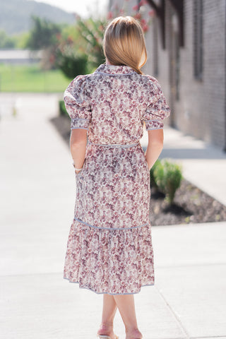 Rococo Collared Midi Dress - barndoorboutiquetn