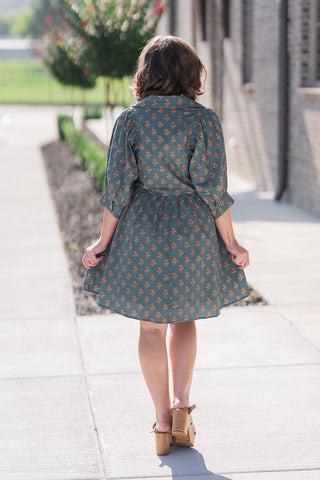 Emerald Foliage Mini Dress - barndoorboutiquetn