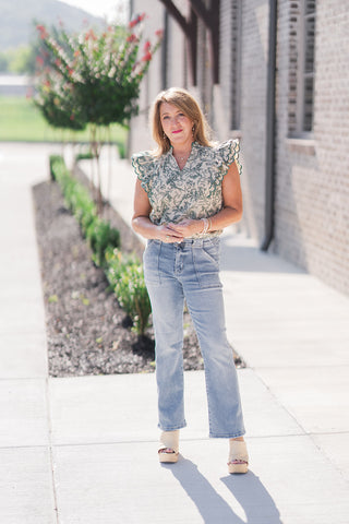 Enchanted Glade Ruffle Blouse - barndoorboutiquetn