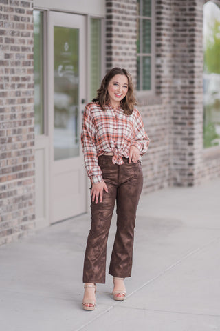 Bourbon Bonfire Plaid Button Down - barndoorboutiquetn