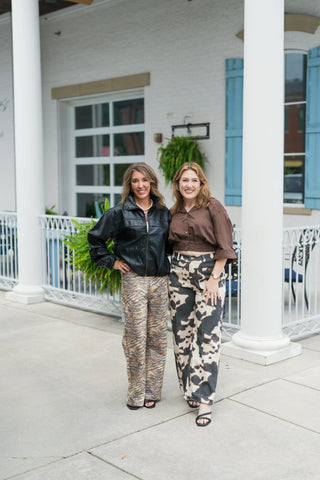 Toasted Safari Cropped Blouse - barndoorboutiquetn