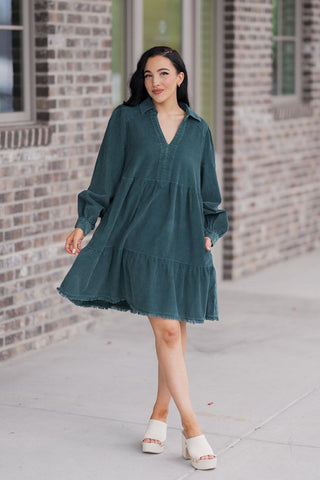 Hunter Corduroy Mini Dress - barndoorboutiquetn