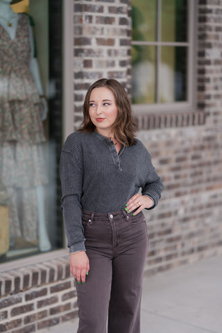 Jax Cozy Waffle Henley - barndoorboutiquetn