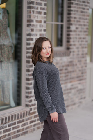 Jax Cozy Waffle Henley - barndoorboutiquetn