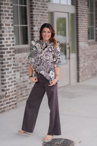 Vineyard Ruffle Blouse - barndoorboutiquetn