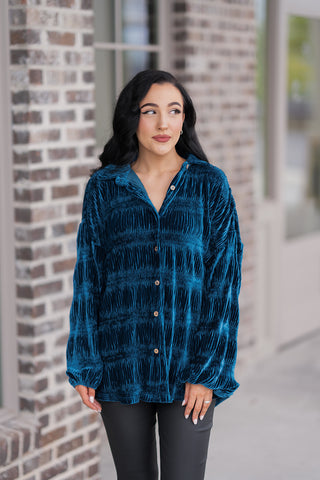 Amazonite Velvet Button-Up - barndoorboutiquetn