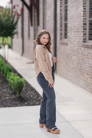 All Day Cropped Washed Jacket - barndoorboutiquetn