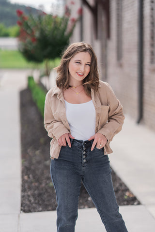 All Day Cropped Washed Jacket - barndoorboutiquetn