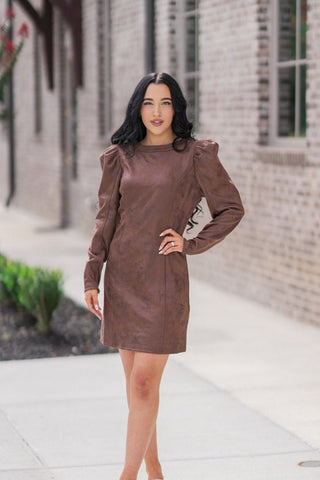 Athena Faux Leather Mini Dress - barndoorboutiquetn