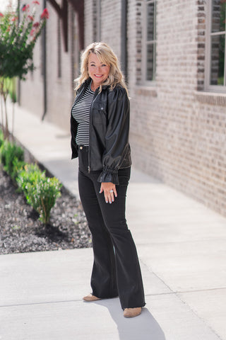 Pluto Faux Leather Jacket - barndoorboutiquetn