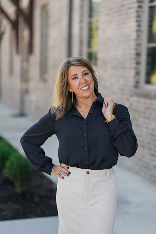 Night Sky Satin Blouse - barndoorboutiquetn