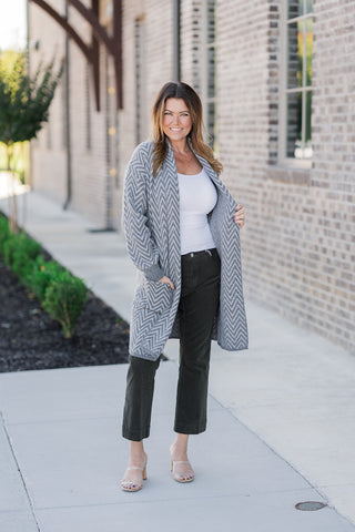 Cozy Chevron Cardigan - barndoorboutiquetn