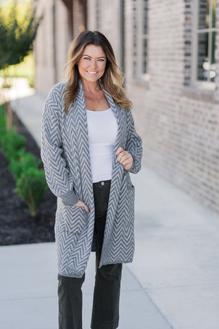 Cozy Chevron Cardigan - barndoorboutiquetn