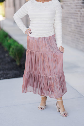 Rose Petal Midi Skirt - barndoorboutiquetn