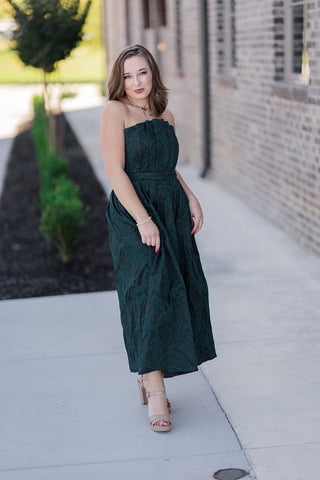 Midnight Bloom Midi Dress - barndoorboutiquetn