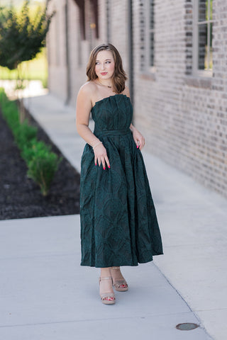 Midnight Bloom Midi Dress - barndoorboutiquetn