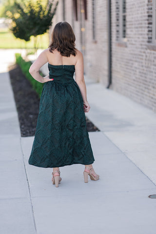 Midnight Bloom Midi Dress - barndoorboutiquetn