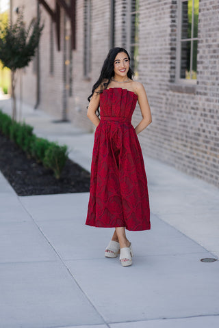 Midnight Bloom Midi Dress - barndoorboutiquetn