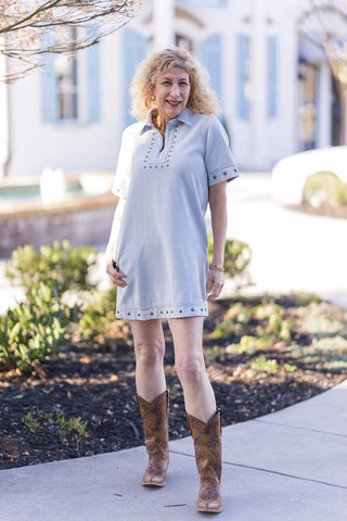 Rebel Denim Mini Dress - barndoorboutiquetn