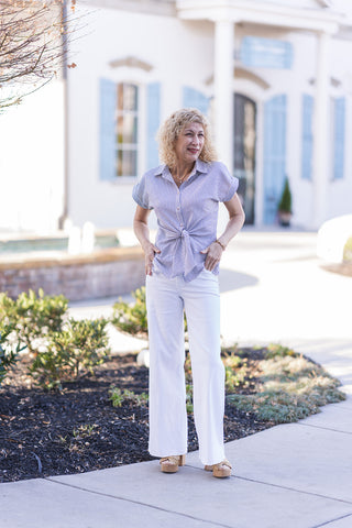 Morning Tide Tie-Front Top - barndoorboutiquetn